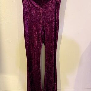 Maroon/Burgundy Velvet Flares